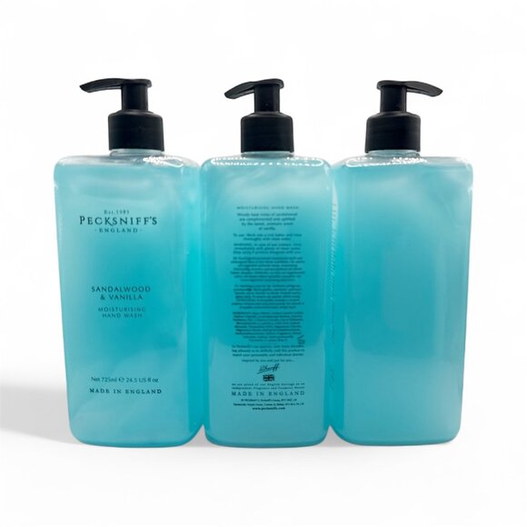 NEW 3x Pecksniffs Sandalwood Vanilla Moisturizing Liquid Soap, 25.3 fl oz - Picture 2 of 2